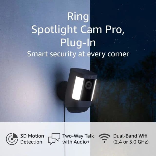 Ring Spot Işıklı Kapı Zili Pro - Black 2 Pack Plug-In