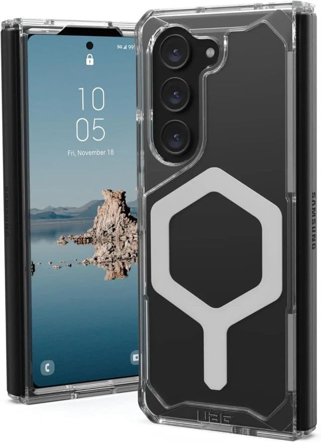 UAG Manyetik Plyo Pro Samsung Galaxy Z Fold 5 Kılıf - Ice/Silver