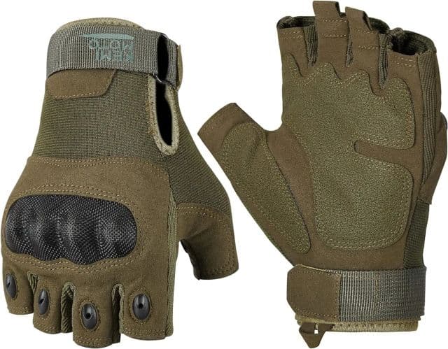 KEMIMOTO Parmaksız Taktik Motosiklet Eldiveni - Fingerless-Green XX-Large