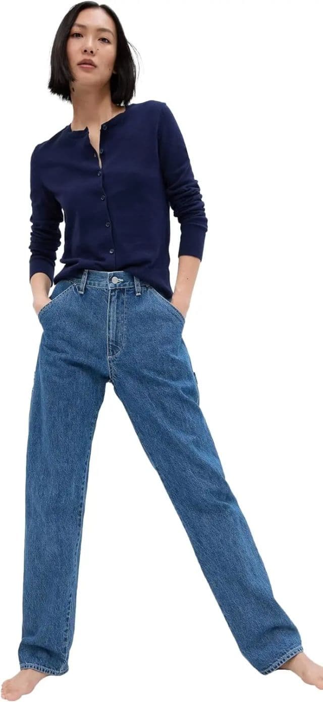 GAP Kadın Bisiklet Yaka Hırka - XS Lacivert