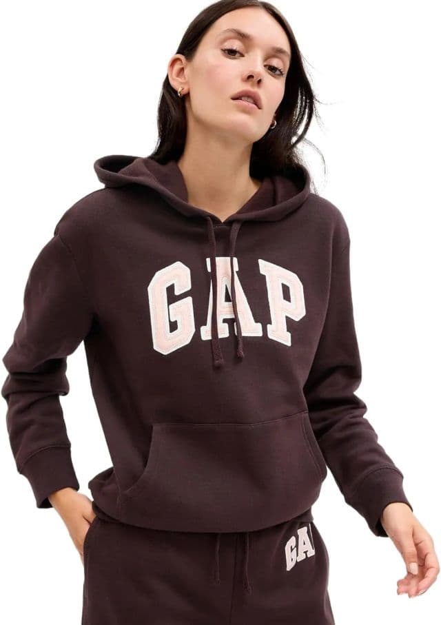 GAP Kadın Logolu Kapüşonlu Sweatshirt - XX-Large Kahverengi