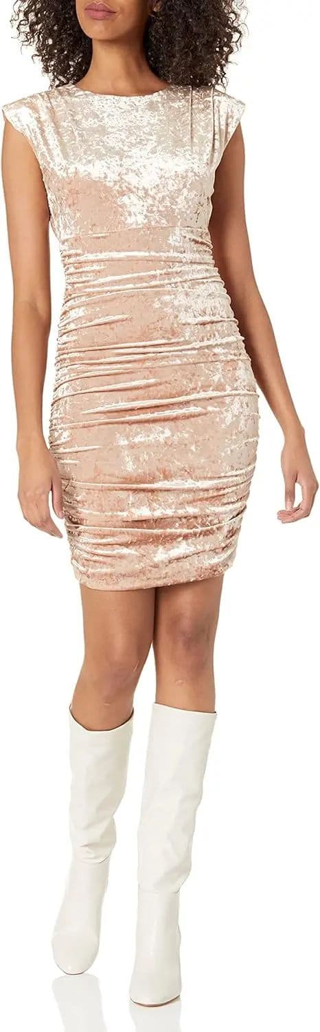 GUESS Kadın Kolsuz Charlie Mini Elbise - X-Small Maple Beige