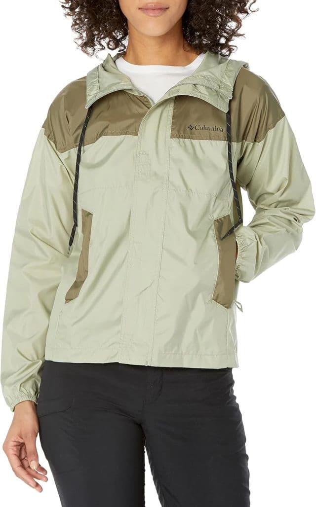 Columbia Kadın Flash Challenger Rüzgarlık - Safari/Stone Green S