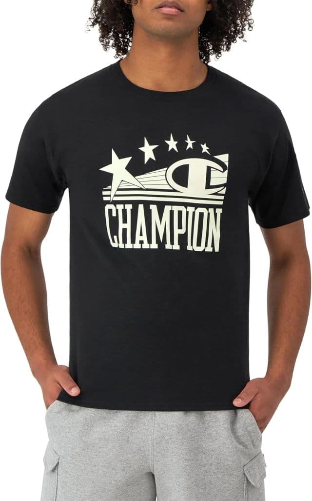 Champion Erkek Classic Tişört - Black C & Stars X-Large Standard