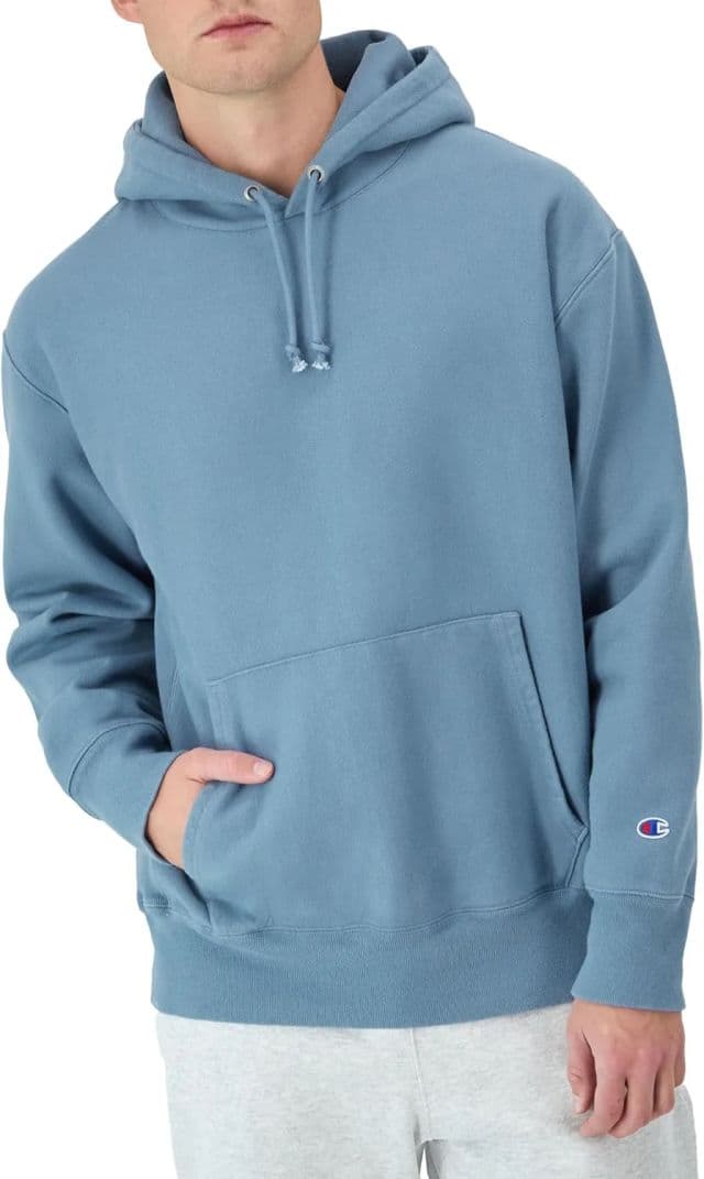 Champion Erkek Ters Dokuma Kapüşonlu Hoodie - XS Washed Antique Blue