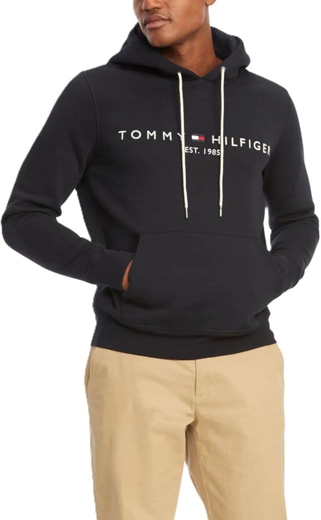 Tommy Hilfiger Erkek Polar Kapşonlu Sweatshirt - 5X-Large Big Tall Siyah Gökyüzü