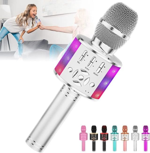 Amazmic Bluetooth Karaoke Mikrofonu - Gümüş