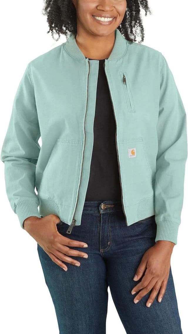 Carhartt Kadın Rugged Flex Rahat Kesim Kanvas Ceket - Blue Surf X-Small