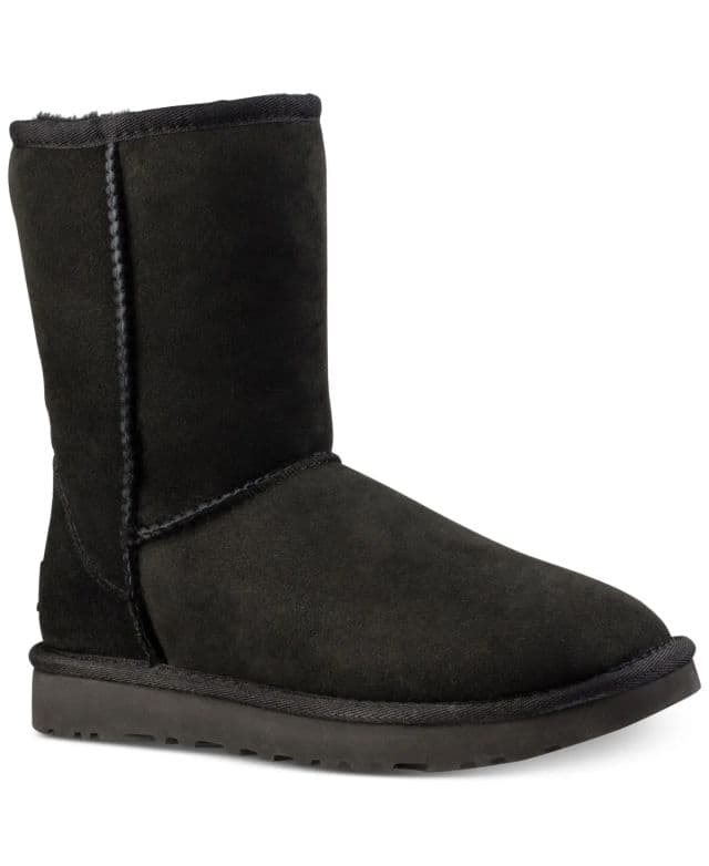 UGG - Kadın Classic II Deri Kısa Bot - Siyah 36