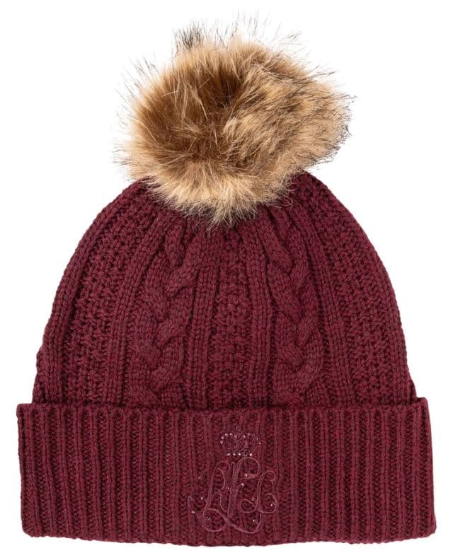 Lauren Ralph Lauren Direkt Nakışlı Ponponlu Bere - Pinot Noir ONE SIZE