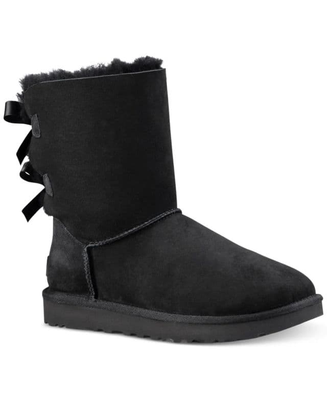 UGG - Kadın Bailey Bow II Deri Bot - Siyah 38