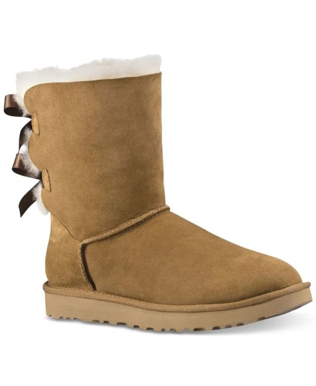UGG - Kadın Bailey Bow II Deri Bot - Kahverengi 38