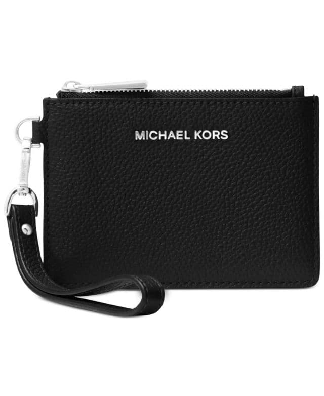 Michael Kors - Deri Jet Set Küçük Para Cüzdanı - Black/Silver