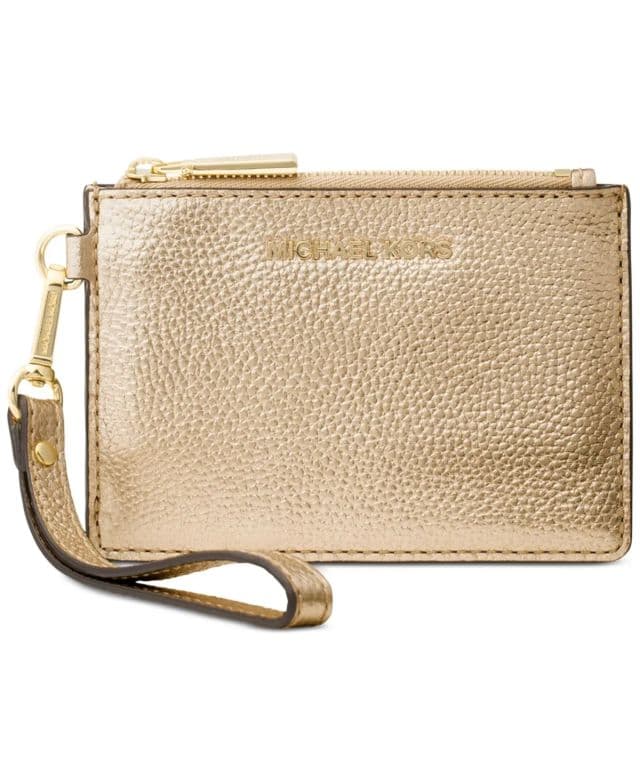 Michael Kors - Deri Jet Set Küçük Para Cüzdanı - Pale Gold
