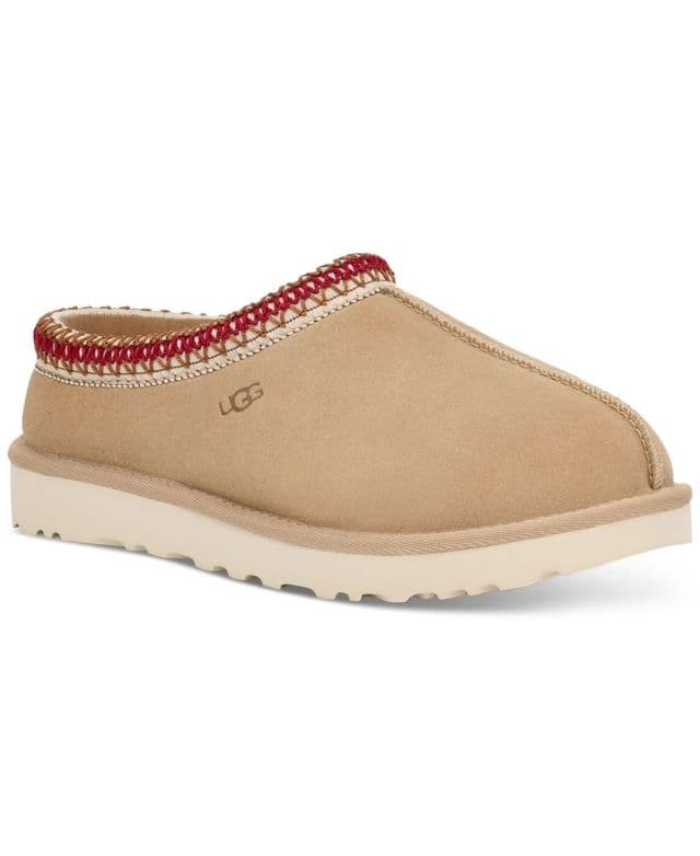 UGG - KadınTasman Deri Terlik - Sand/ Dark Cherry 36