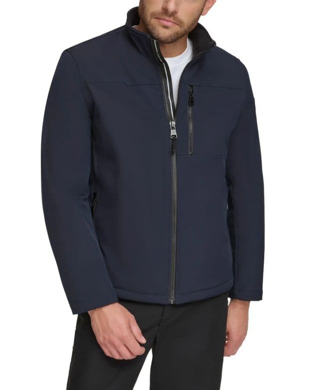Calvin Klein Erkek Sherpa Lined Classic Soft Shell Ceket - True Navy M