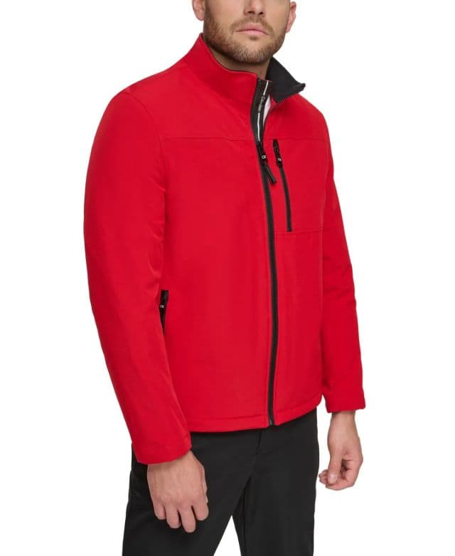 Calvin Klein Erkek Sherpa Lined Classic Soft Shell Ceket - True Red M