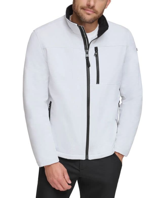 Calvin Klein Erkek Sherpa Lined Classic Soft Shell Ceket - White M