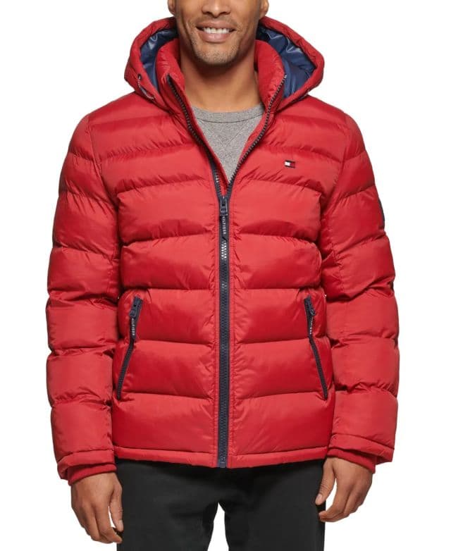 Tommy Hilfiger Erkek Quilted Şişme Mont - Kırmızı L