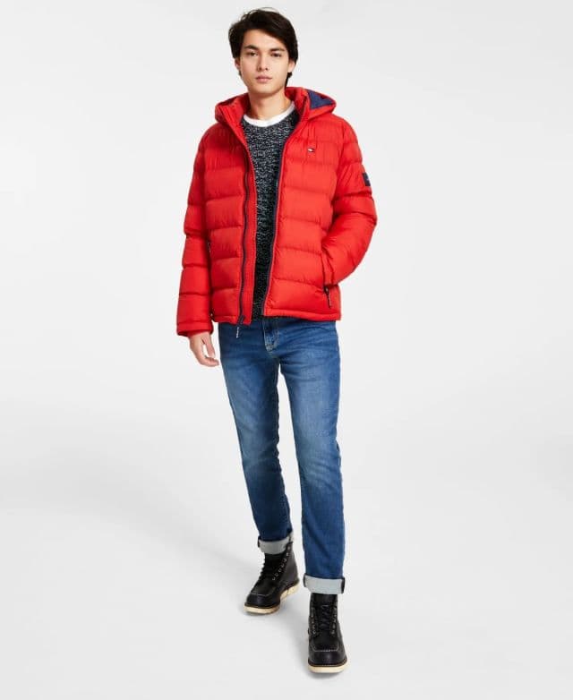 Tommy Hilfiger Erkek Quilted Şişme Mont - Turuncu L