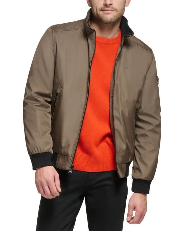 Calvin Klein - Klasik Ripstop Bomber Ceket - Kahverengi S