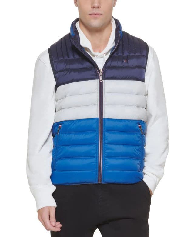 Tommy Hilfiger Men's Quilted Yelek - Royal Blue Combo M