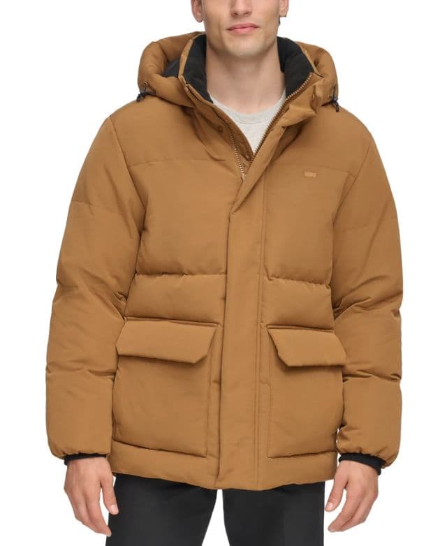 Levi's - Erkek Kapüşonlu Workwear Parka - Kahverengi S