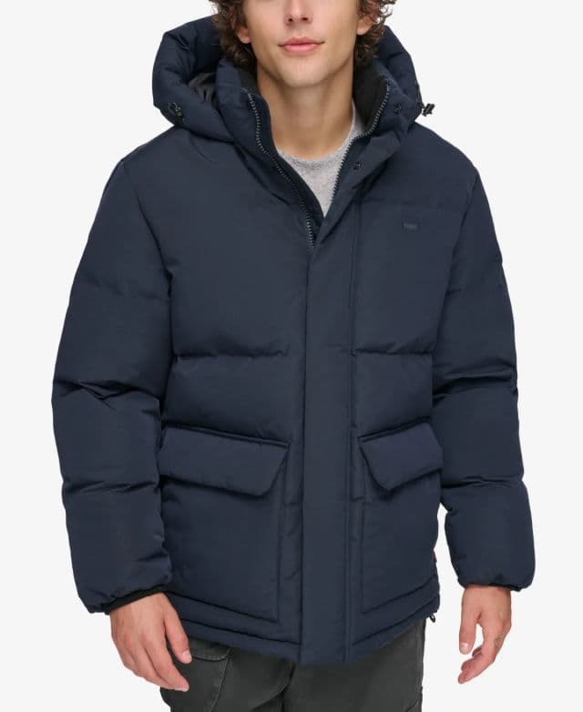 Levi's - Erkek Kapüşonlu Workwear Parka - Lacivert S
