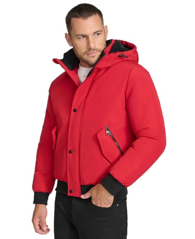 Calvin Klein - Sherpa Kapüşonlu Arctic Faille Parka - Deep Red S