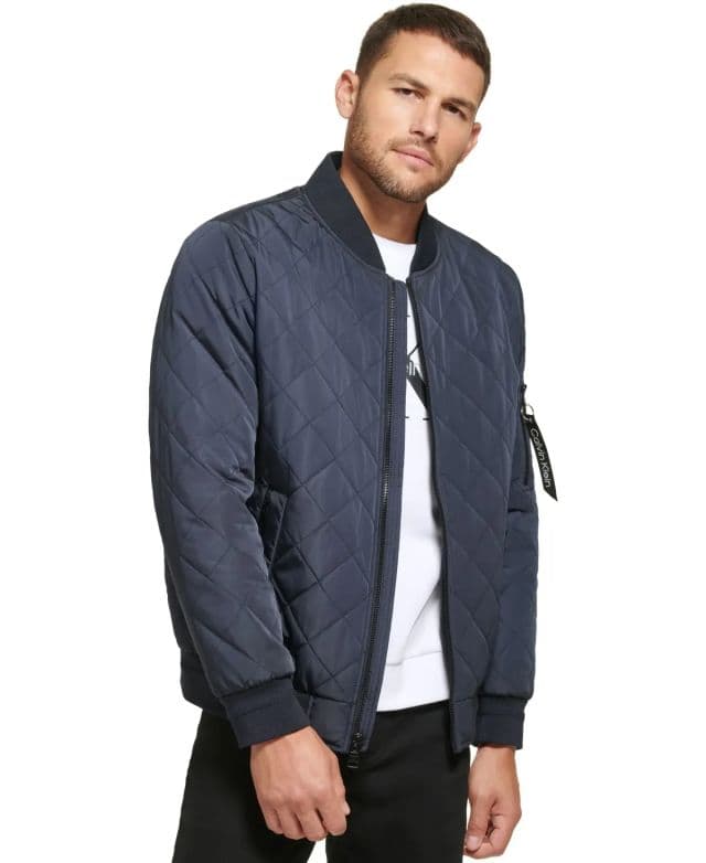 Calvin Klein Erkek Quilted Baseball Ceket - Lacivert S