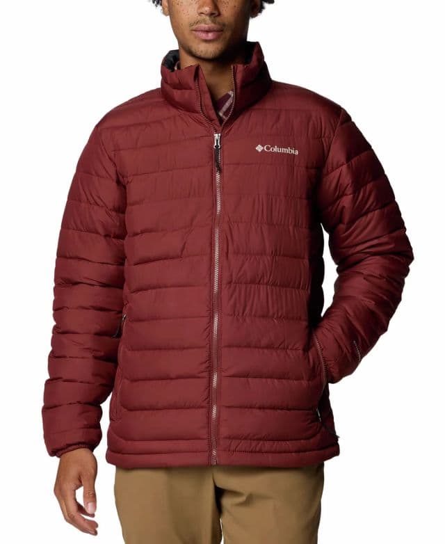 Columbia - Erkek Powder Lite II Puff Mont - Bordo 2XL