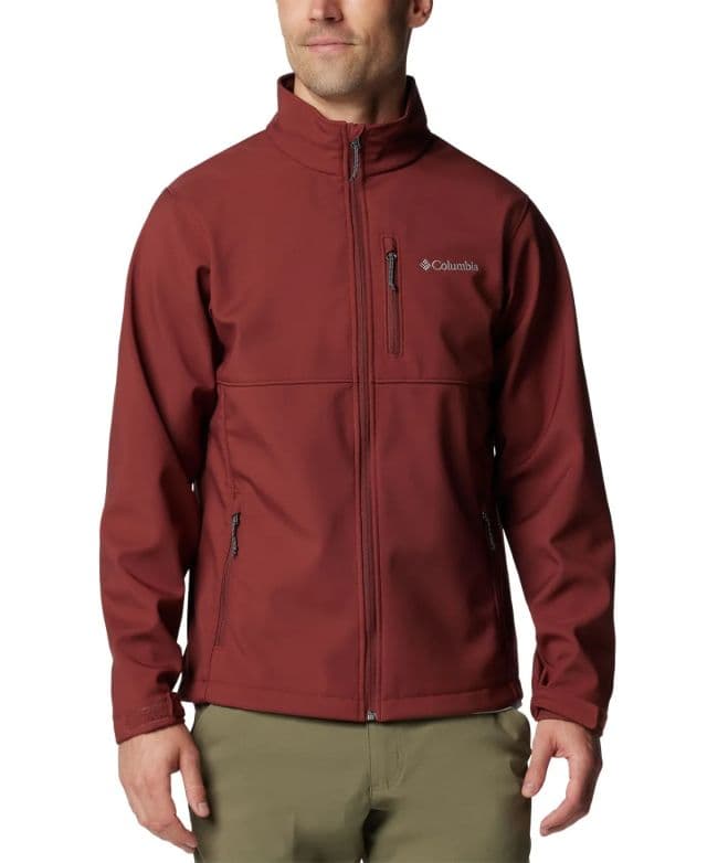 Columbia - Su Geçirmez Softshell Ceket, Erkekler İçin, Polyester - Bordo M