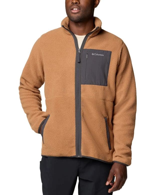 Columbia Erkek Kenton Park Full-Zip Polar Ceket - Camel Brown/ Shark 2XL