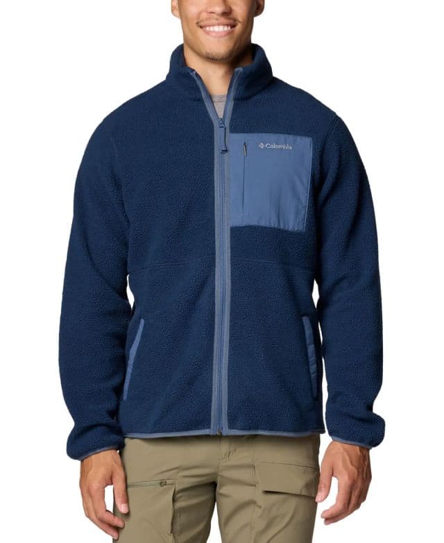 Columbia Erkek Kenton Park Full-Zip Polar Ceket - Collegiate Navy/Dark Mountain 2XL