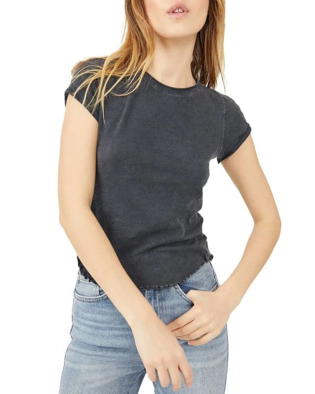 Free People Be My Baby Tişört - Siyah M