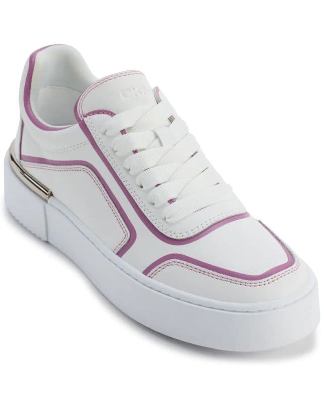 DKNY Kadın Baylor Slip On Sneaker - Beyaz/Pembe Şerit 36