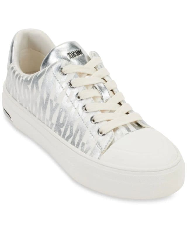 DKNY Kadın York Lace-Up Low-Top Sneaker - Silver 36