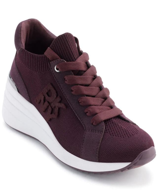 DKNY Kadın Kasia Lace-Up Wedge Sneaker - Bordo 37.5