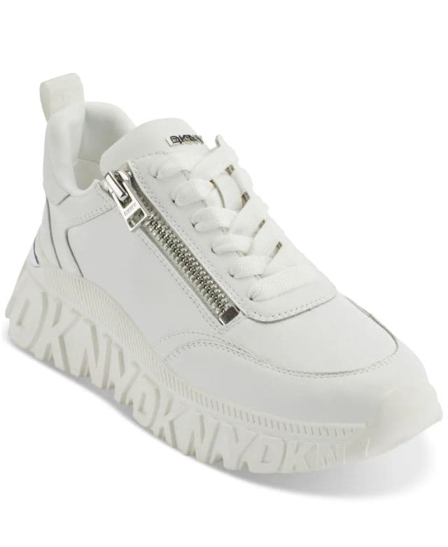 DKNY Kadın Lakelyn Fermuarlı Platform Sneaker - Beyaz 40.5