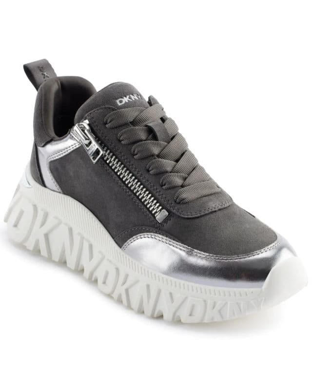 DKNY Kadın Lakelyn Fermuarlı Platform Sneaker - Gri 39