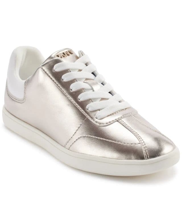DKNY Kadın Seacliff Lace-Up Sneakers - Silver 40.5