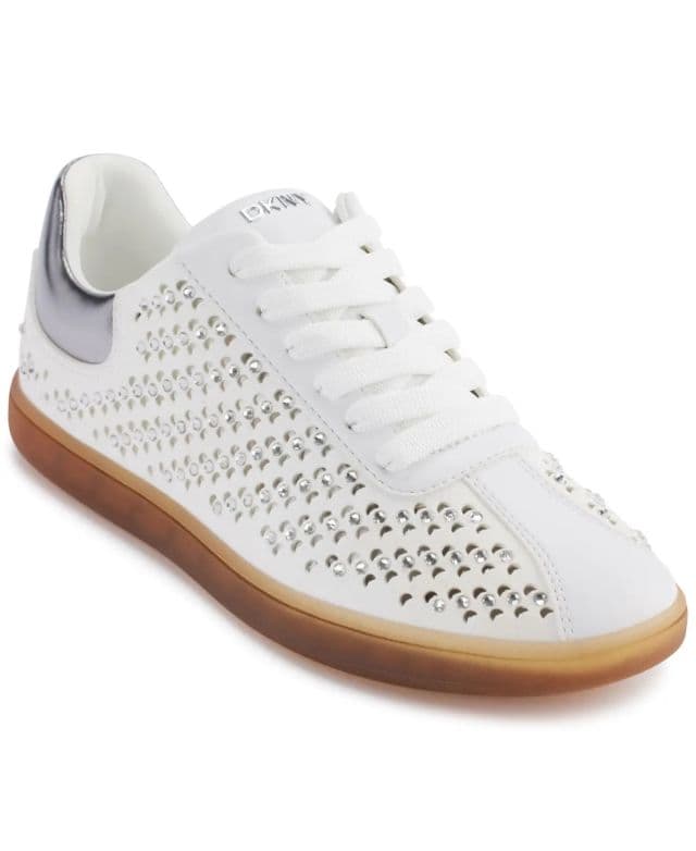 DKNY Kadın Seacliff Lace-Up Sneakers - Beyaz Nikel 40.5