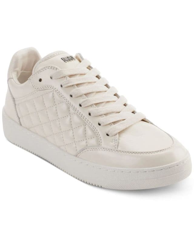 DKNY Kadın Oriel Quilted Lace-Up Low-Top Sneaker - Kırık Beyaz 38.5
