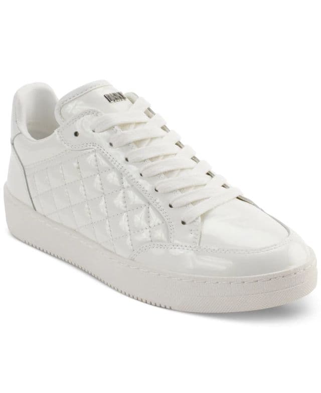 DKNY Kadın Oriel Quilted Lace-Up Low-Top Sneaker - Beyaz 40.5