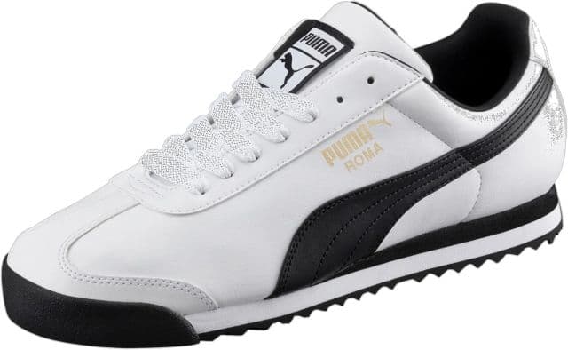 PUMA Erkek Roma Classic Gum Sneaker - 44 - 6 White/Black