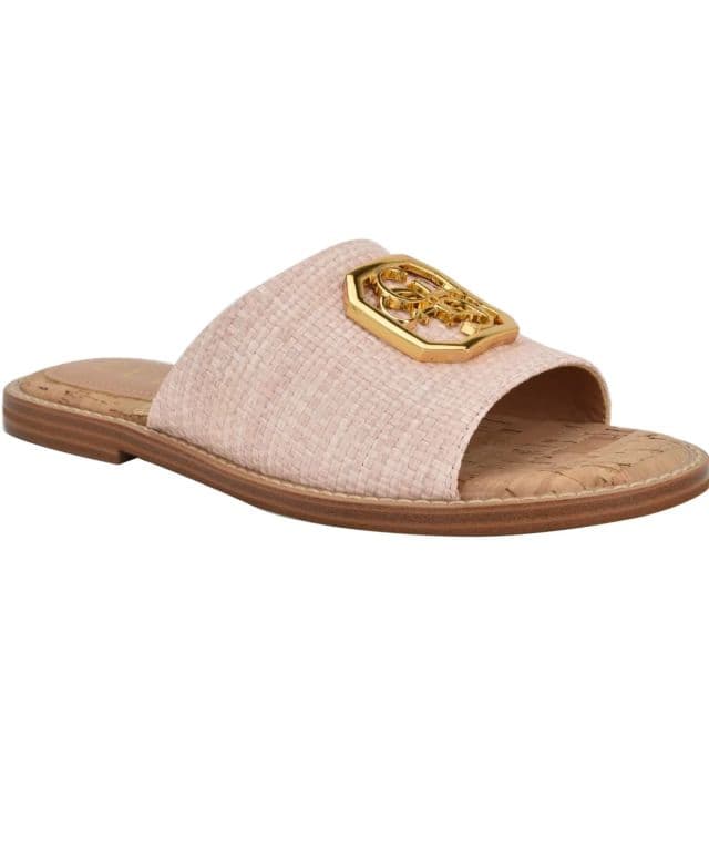 GUESS Kadın Graysie Quattro G Süslemeli Terlik - Pembe 37.5