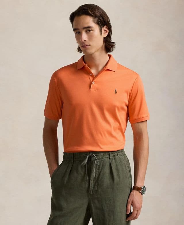 Polo Ralph Lauren Erkek Klasik Fit Soft Pamuklu Polo Tişört - Turuncu XS