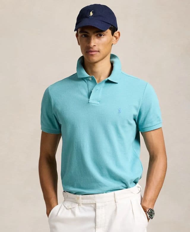 Polo Ralph Lauren Erkek Klasik Fit Pamuklu Polo Tişört - Turkuaz XS