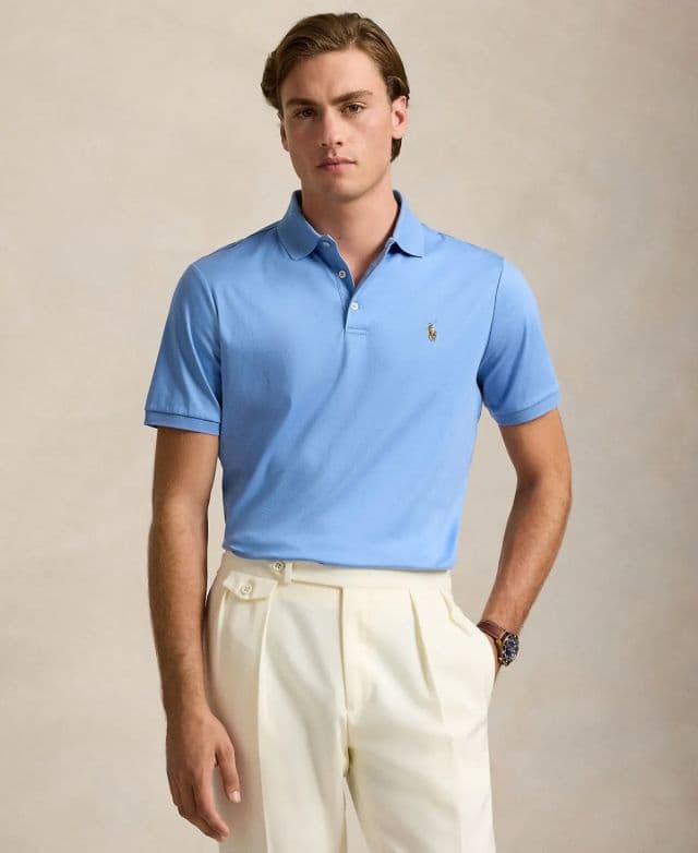 Polo Ralph Lauren Erkek Klasik Fit Soft Pamuklu Polo Tişört - Gökyüzü Mavisi S