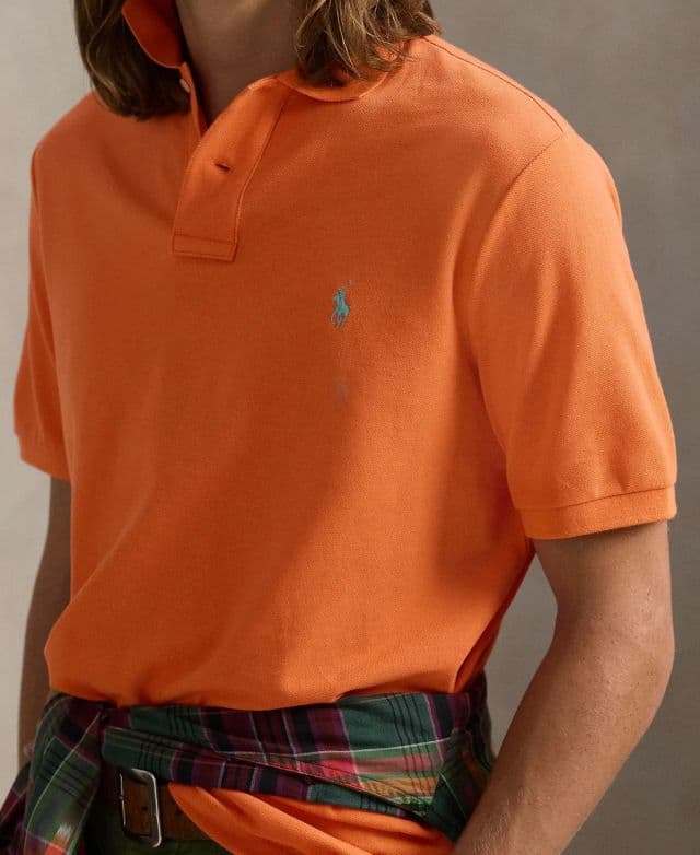 Polo Ralph Lauren Erkek Klasik Fit Pamuklu Polo Tişört - Turuncu XS
